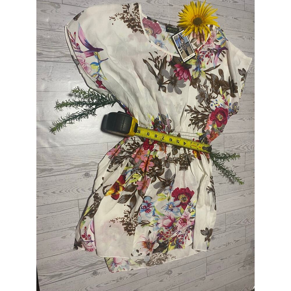 Paris Pink Floral Smocked Waist Dress – NWT – Size Large